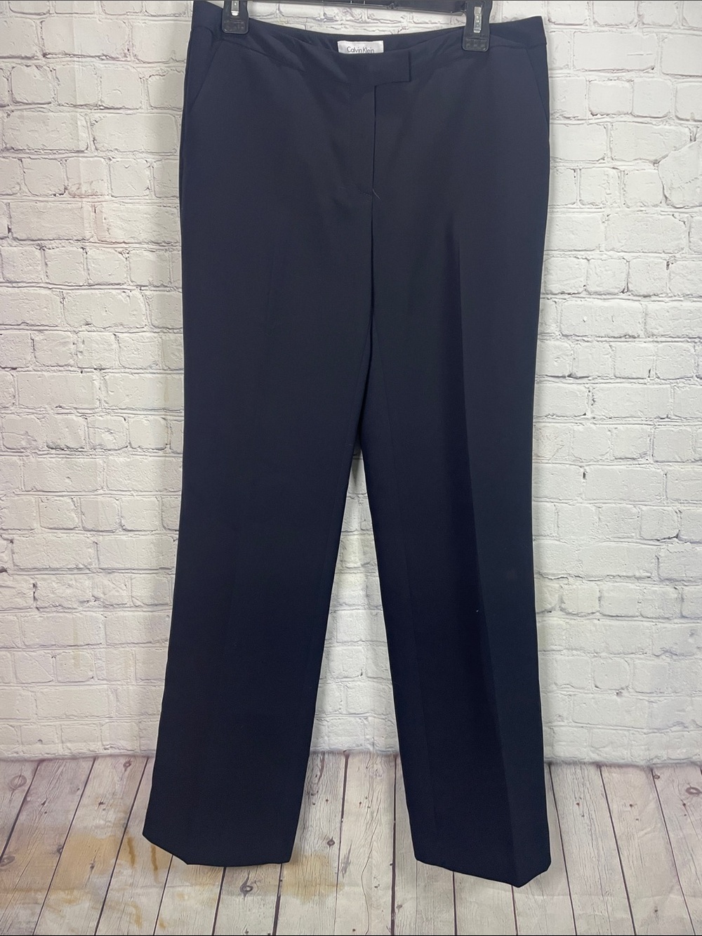 Calvin Klein Black Women's Straight-Leg Dress Trousers Work Office Pants Size 8
